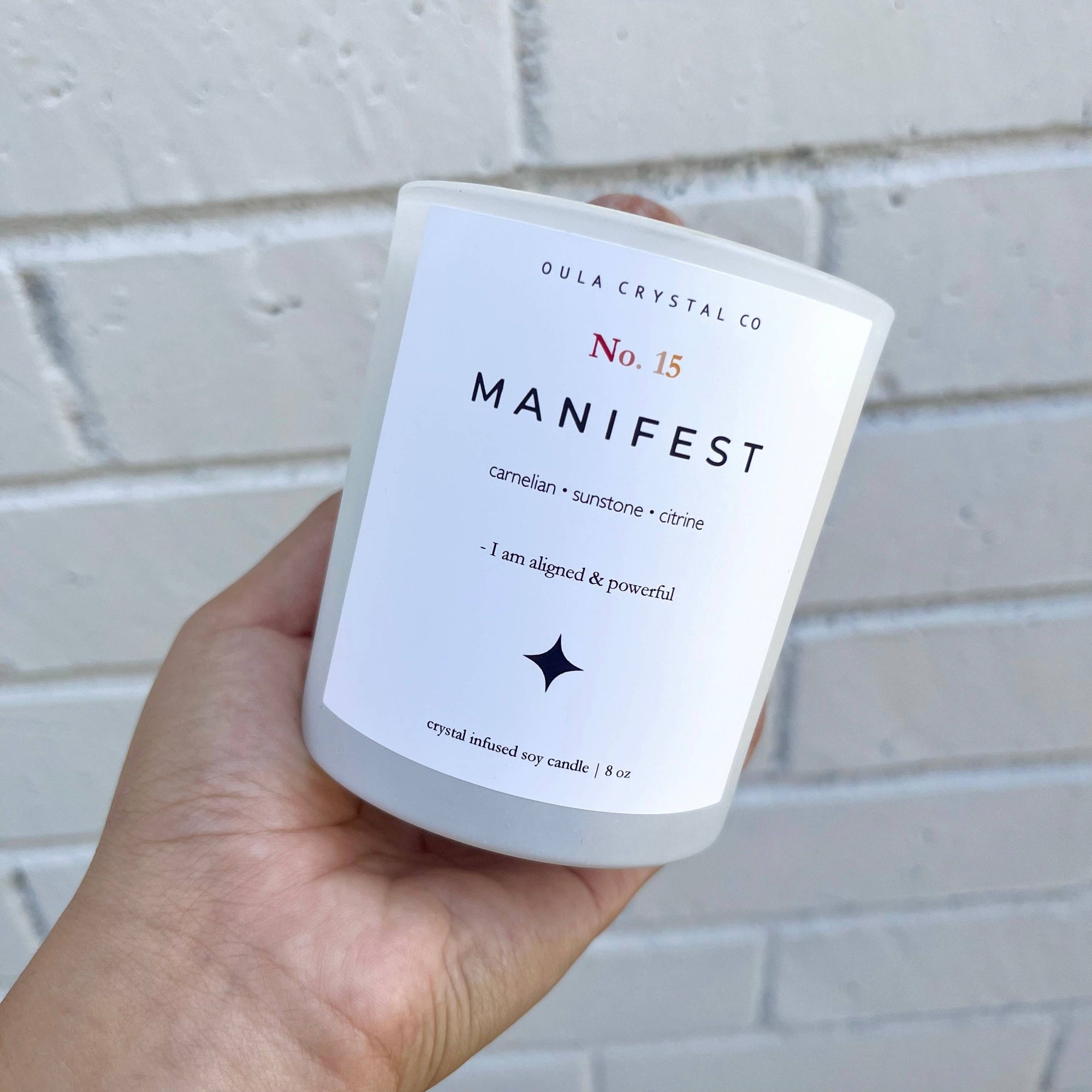 Manifest Crystal Candle · Crystal Infused · 8oz: Orange Blossom