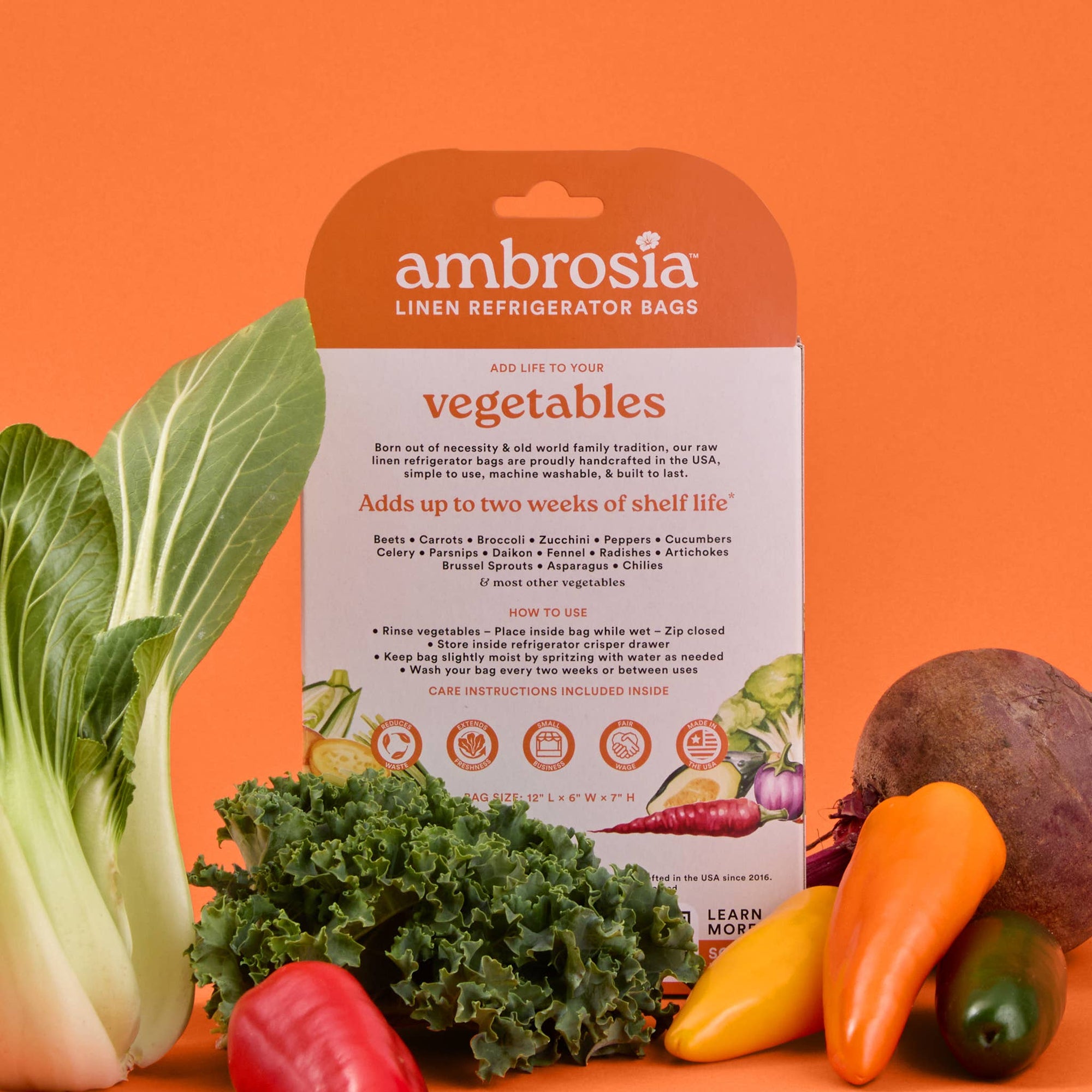 Ambrosia Linen Refrigerator Bag for Vegetables