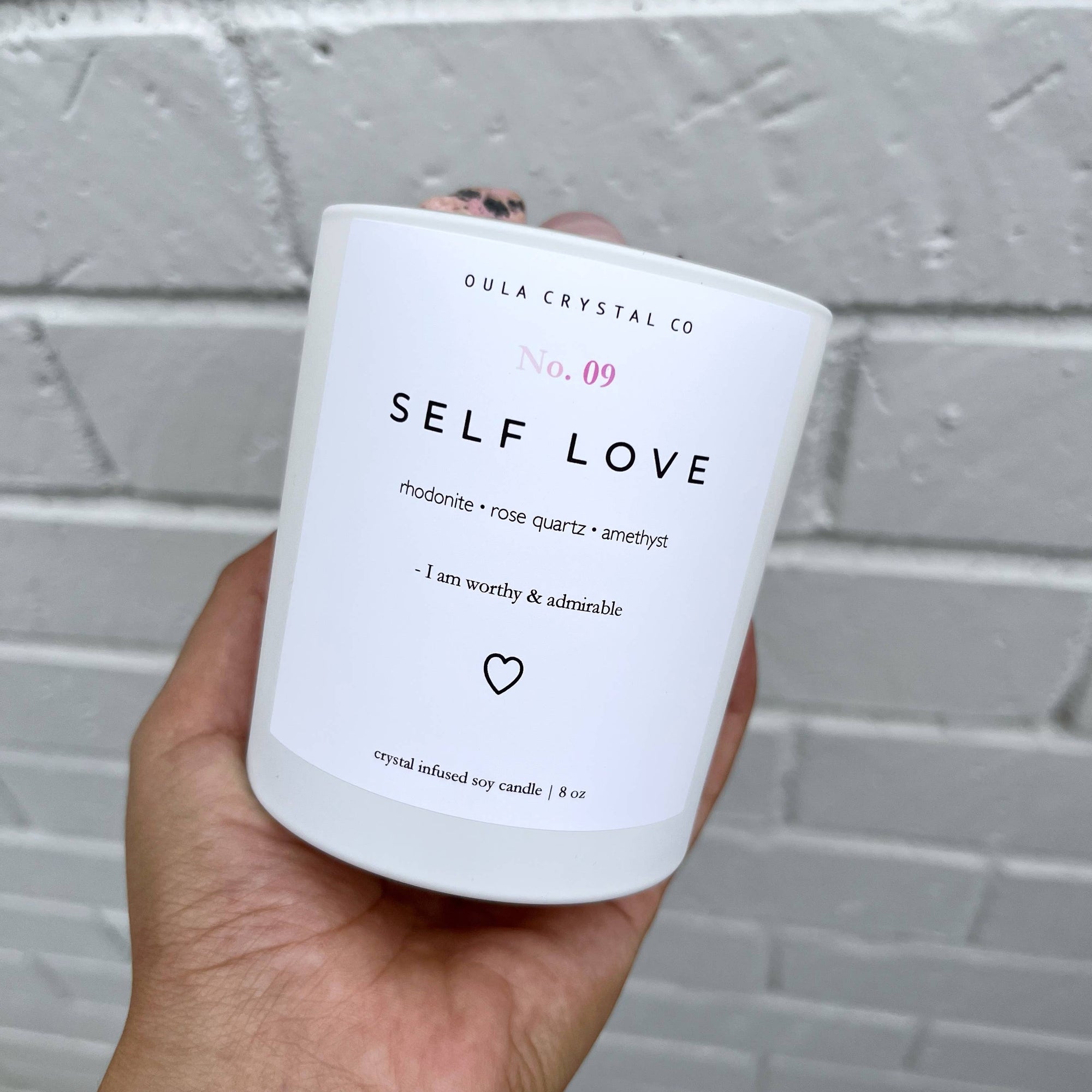 Self Love Crystal Candle · Wholesale · Crystal Infused · Soy