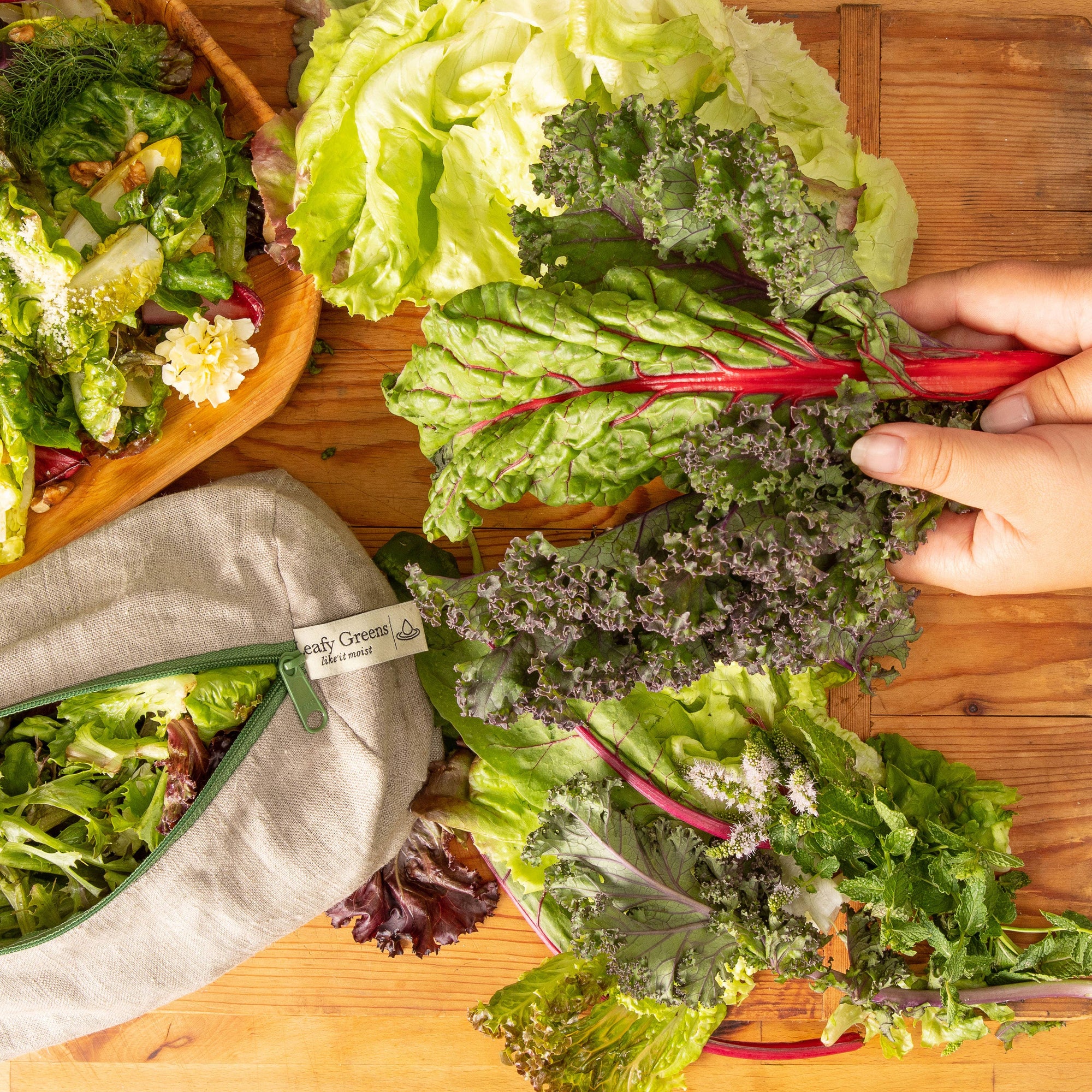 Ambrosia Linen Refrigerator Bag for Leafy Greens