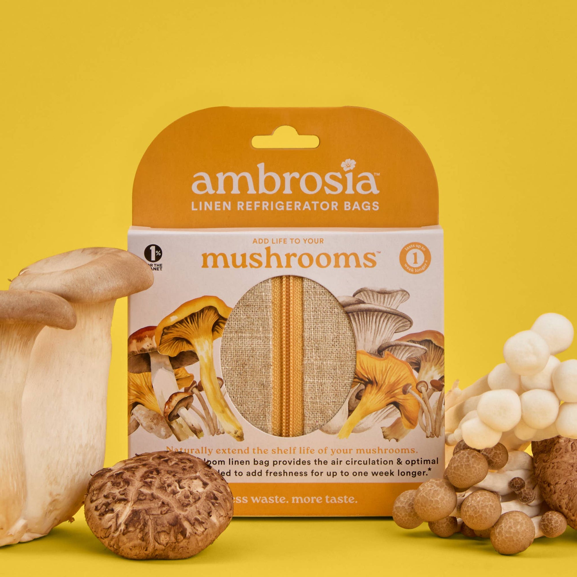 Ambrosia Linen Refrigerator Bag for Mushrooms