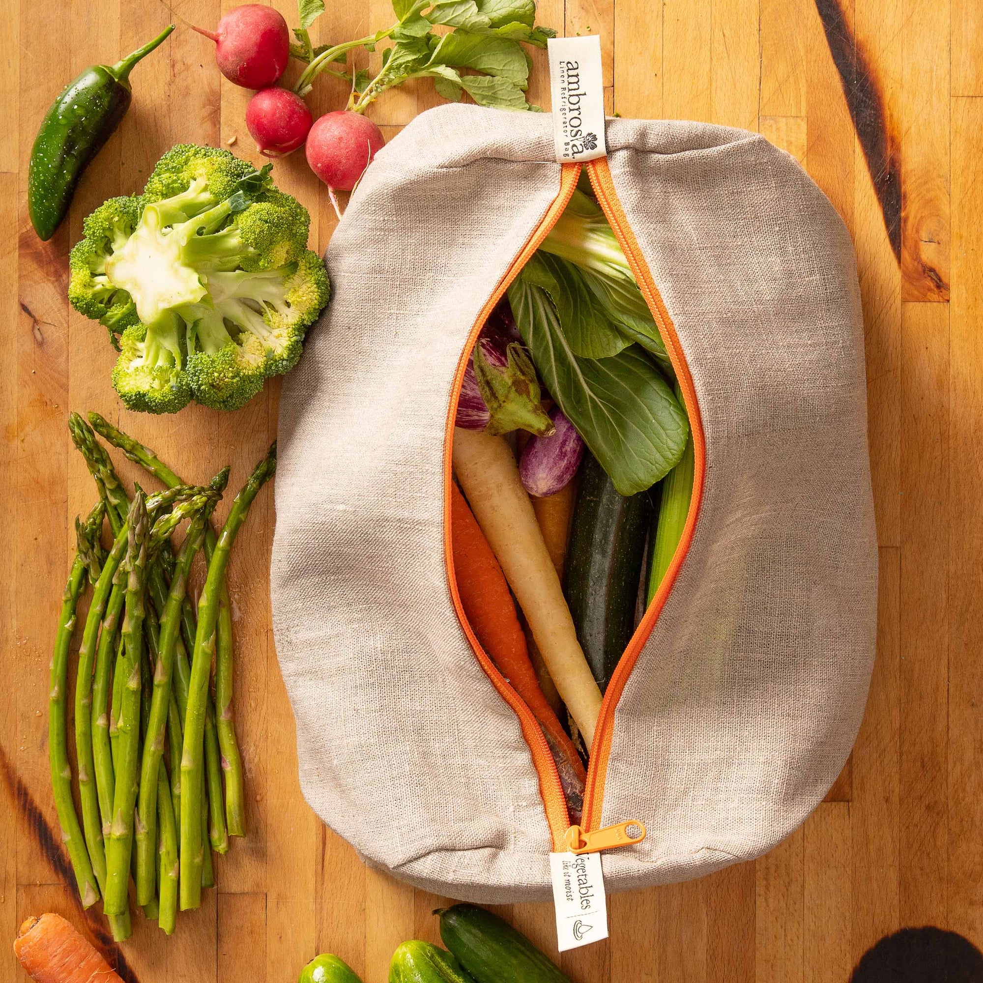 Ambrosia Linen Refrigerator Bag for Vegetables