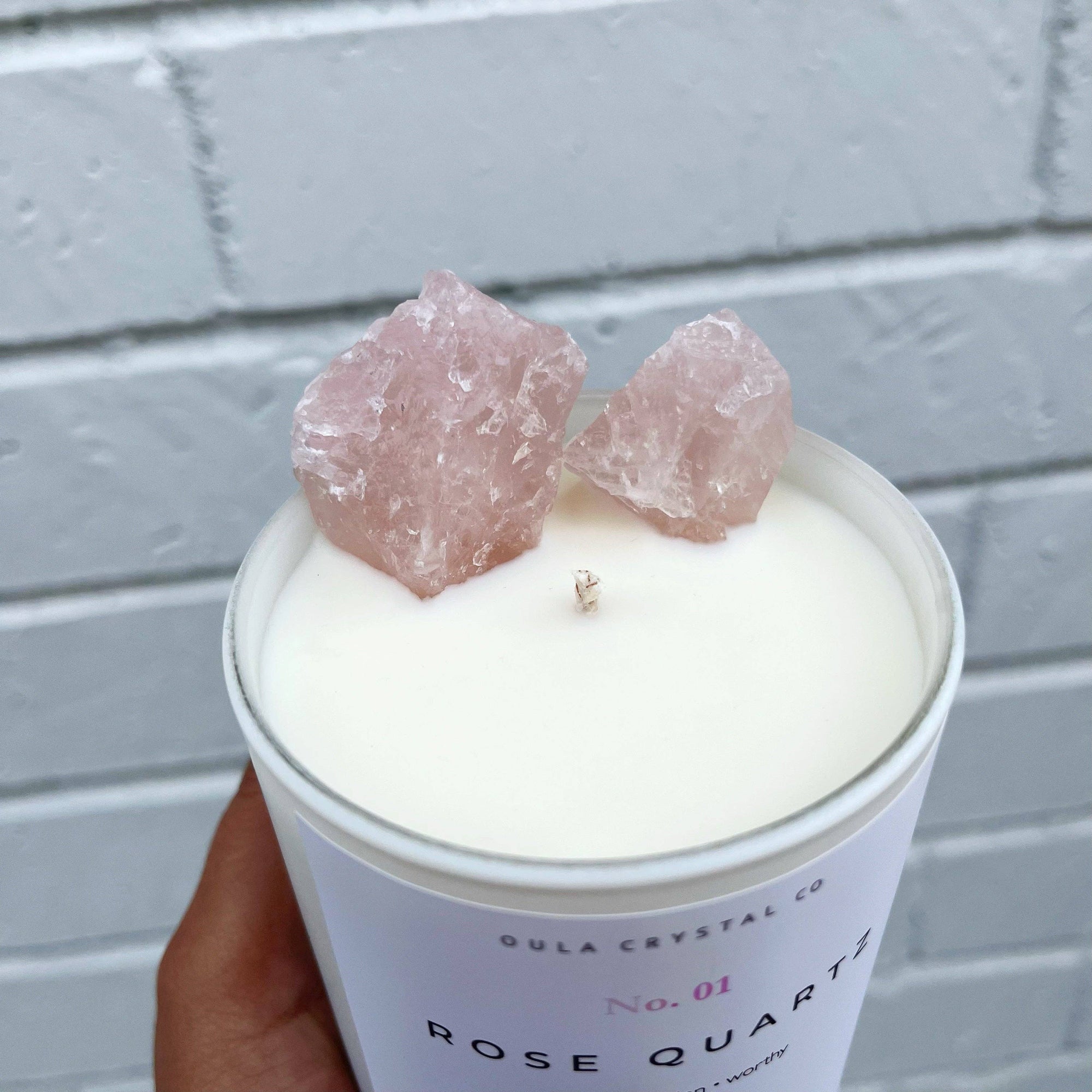 Rose Quartz Candle · Wholesale  · Crystal Infused: Champagne Toast