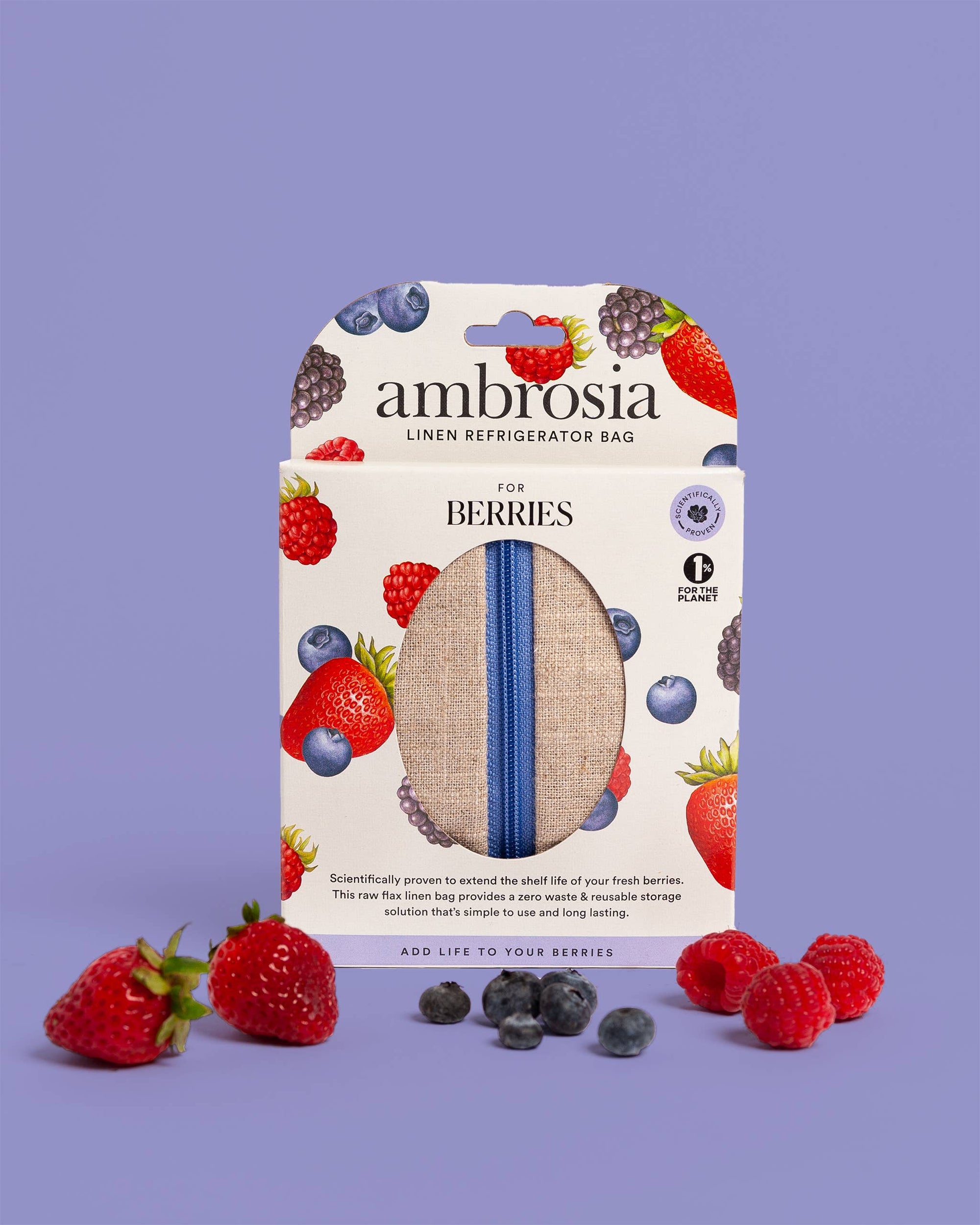 Ambrosia Linen Refrigerator Bag for Berries
