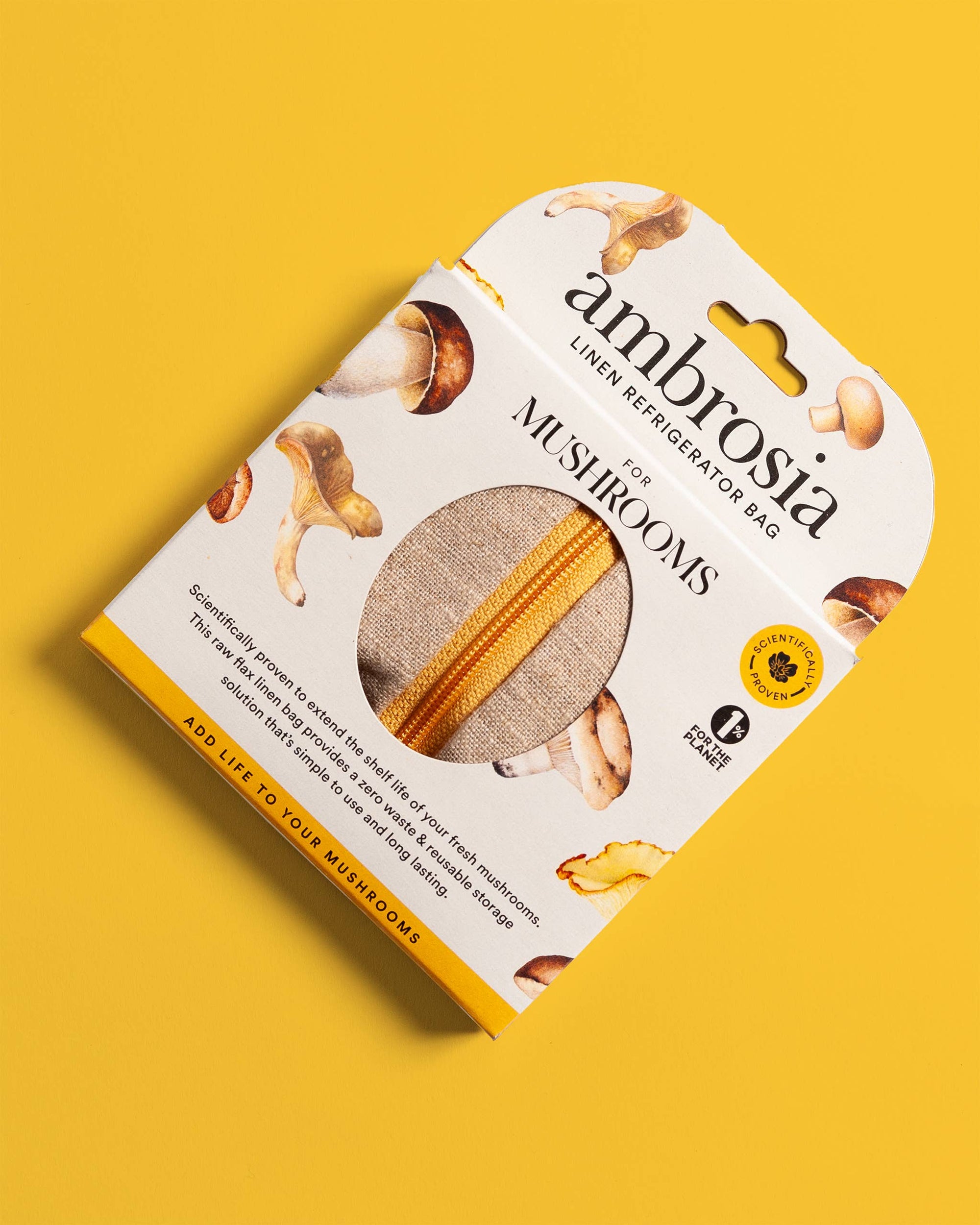 Ambrosia Linen Refrigerator Bag for Mushrooms