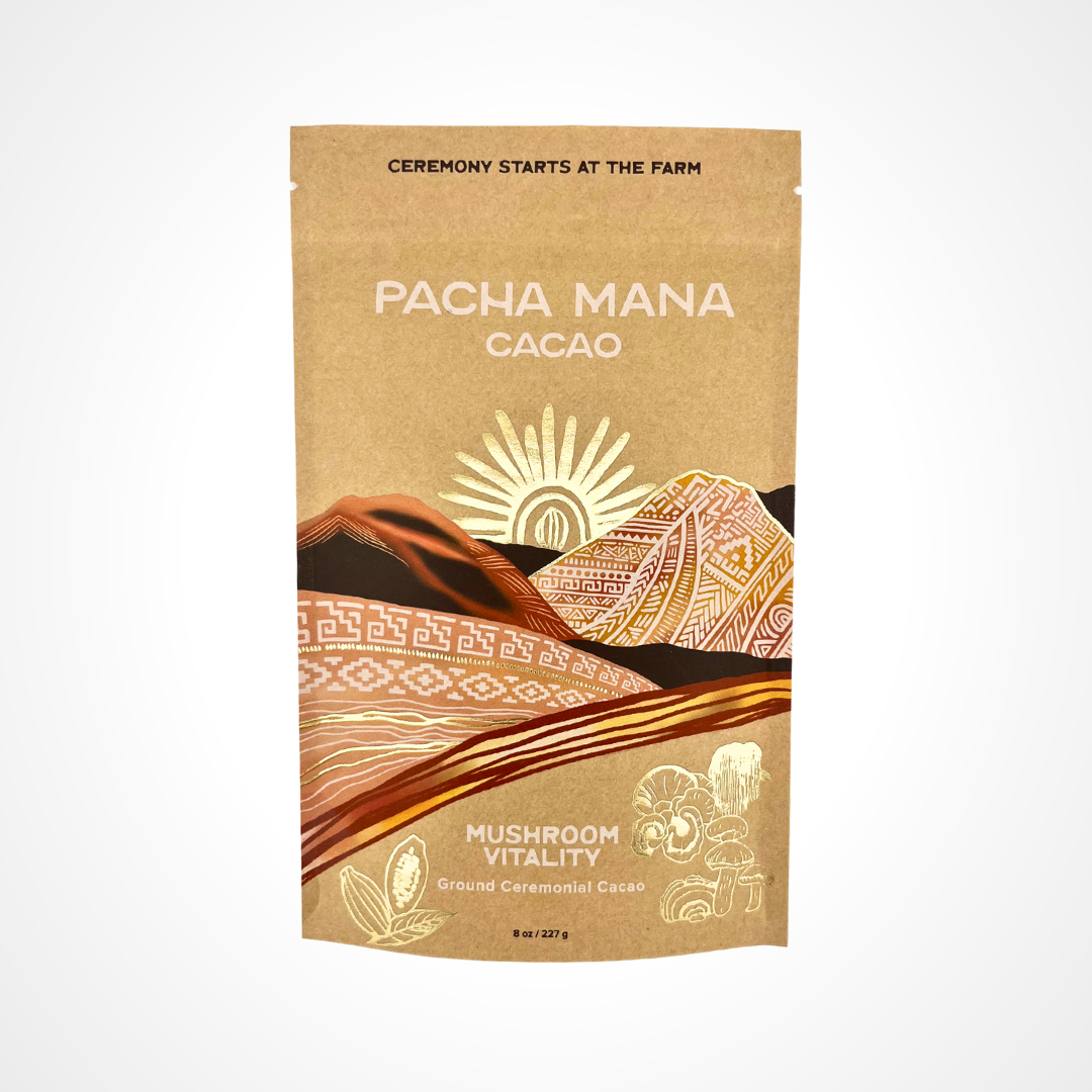 Mushroom Vitality (Ground Cacao) Drinking Chocolate Blend: 8 oz.