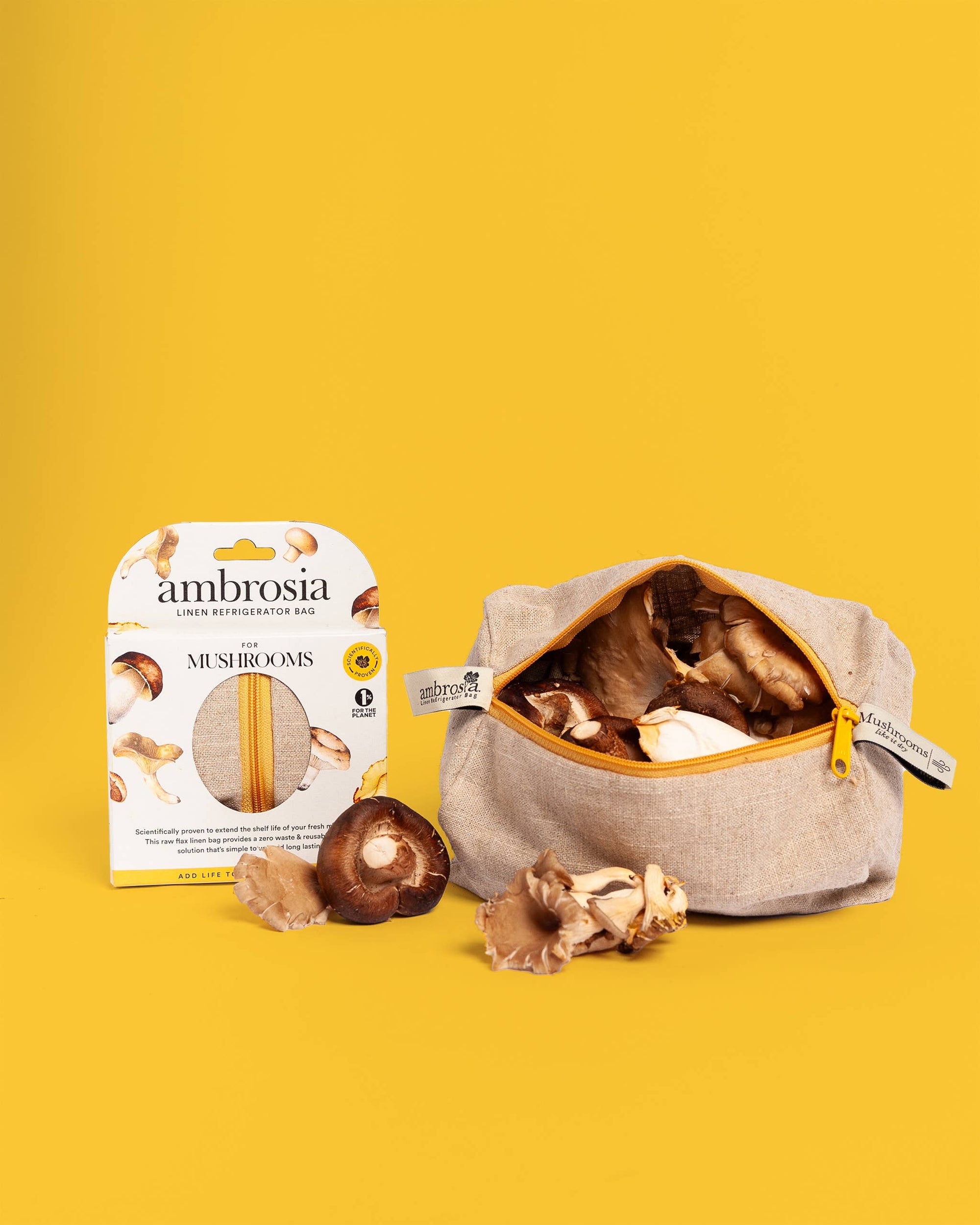Ambrosia Linen Refrigerator Bag for Mushrooms