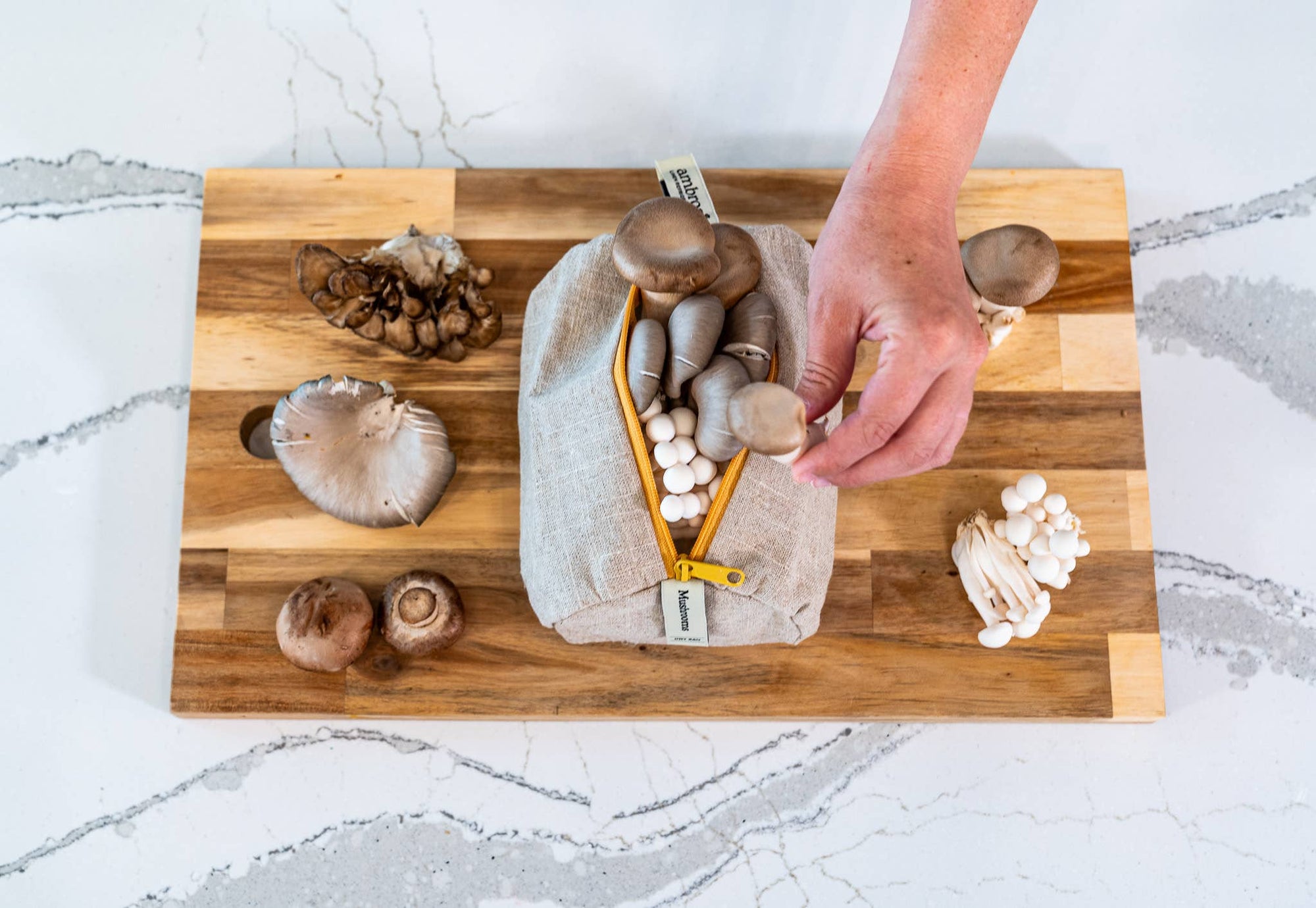 Ambrosia Linen Refrigerator Bag for Mushrooms