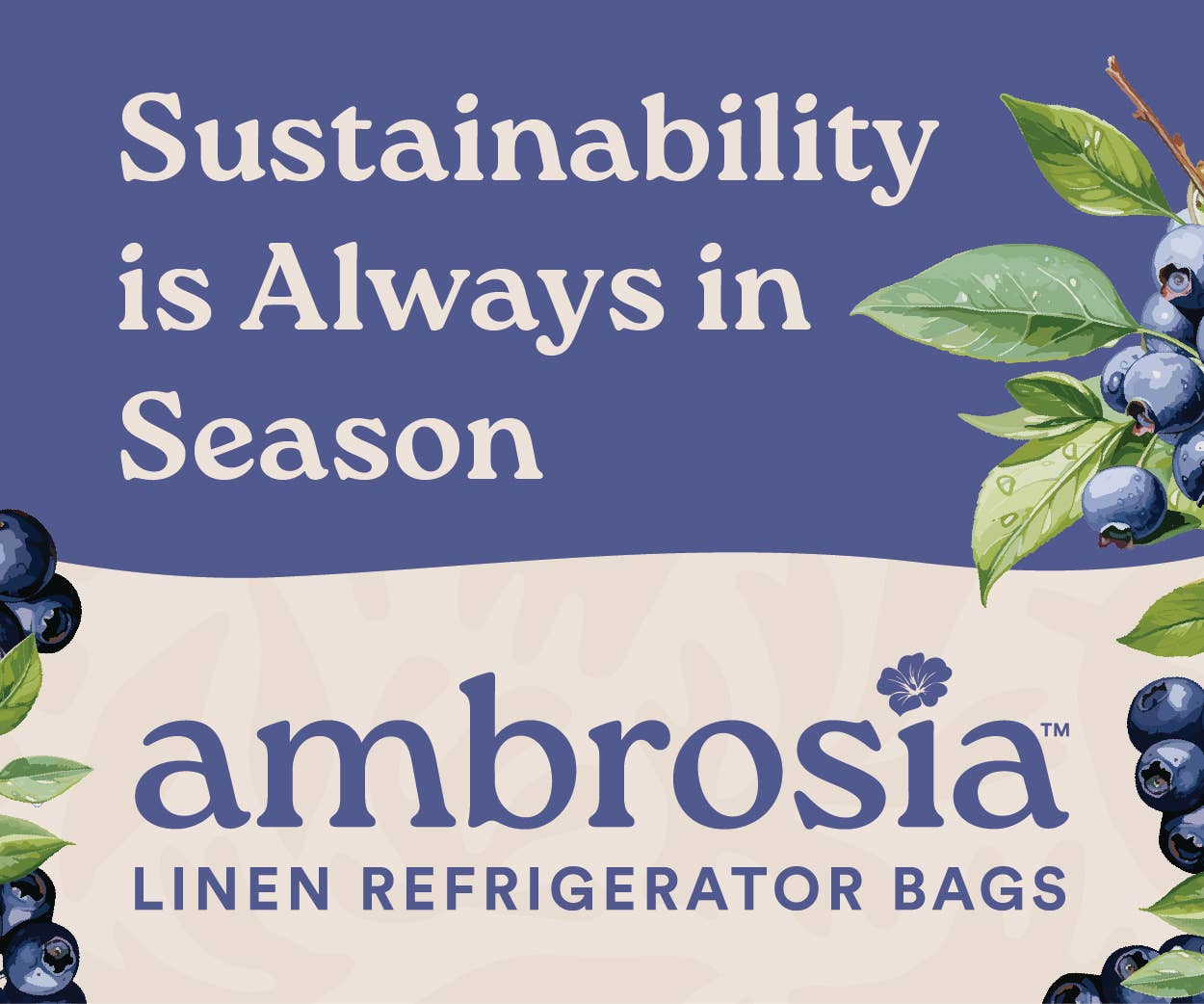 Ambrosia Linen Refrigerator Bag for Berries