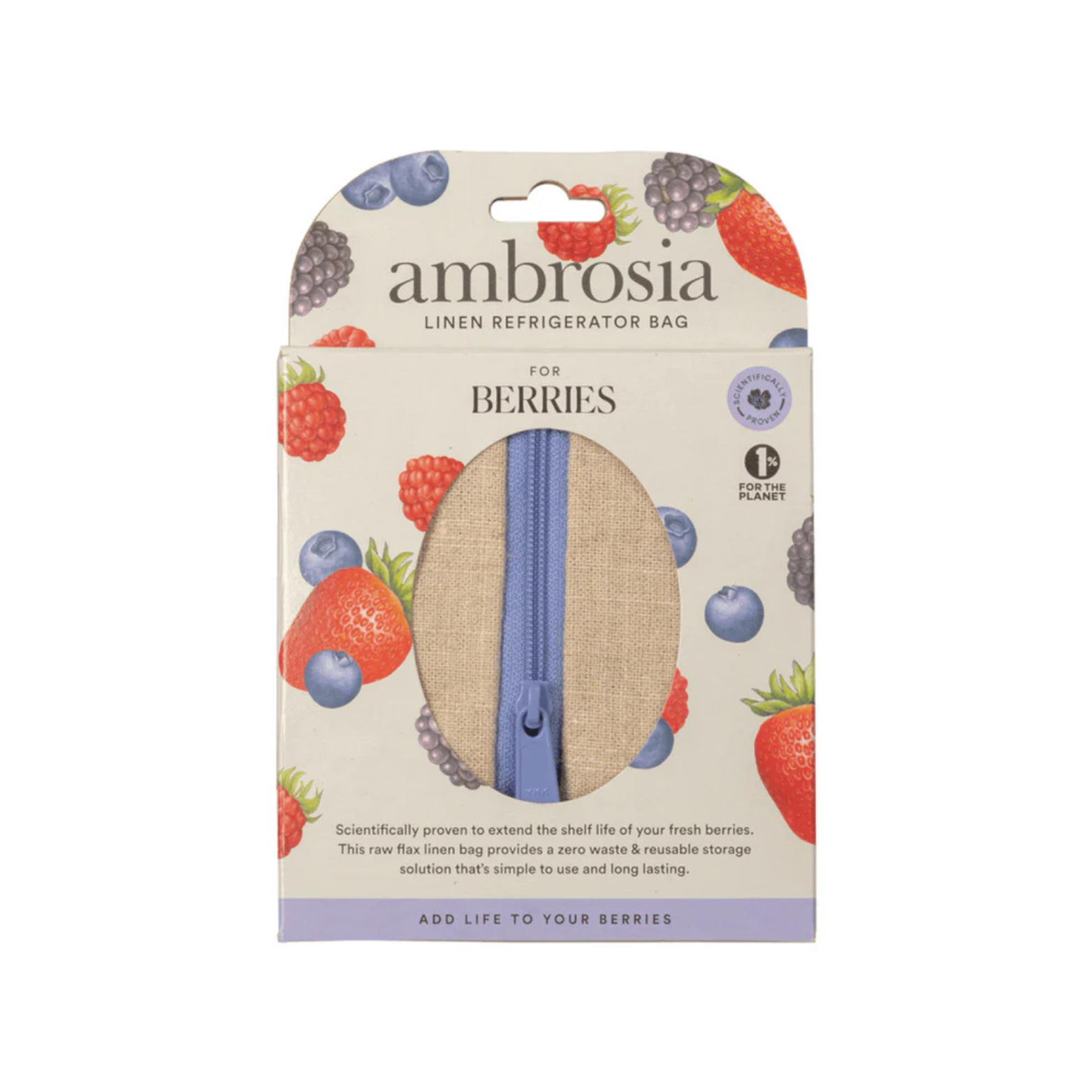 Ambrosia Linen Refrigerator Bag for Berries