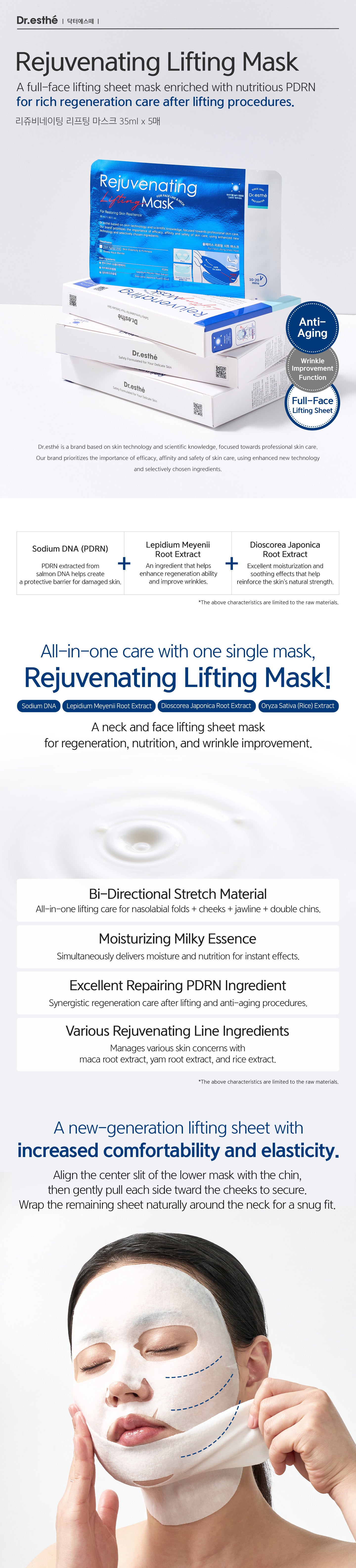 Dr. esthé Rejuvenating Lifting Mask ingredient overview