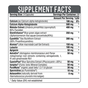 Prime Time+ 3.0 supplement facts panel
