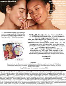 HOP+ Pilleo Stem Cell Mist ingredient overview