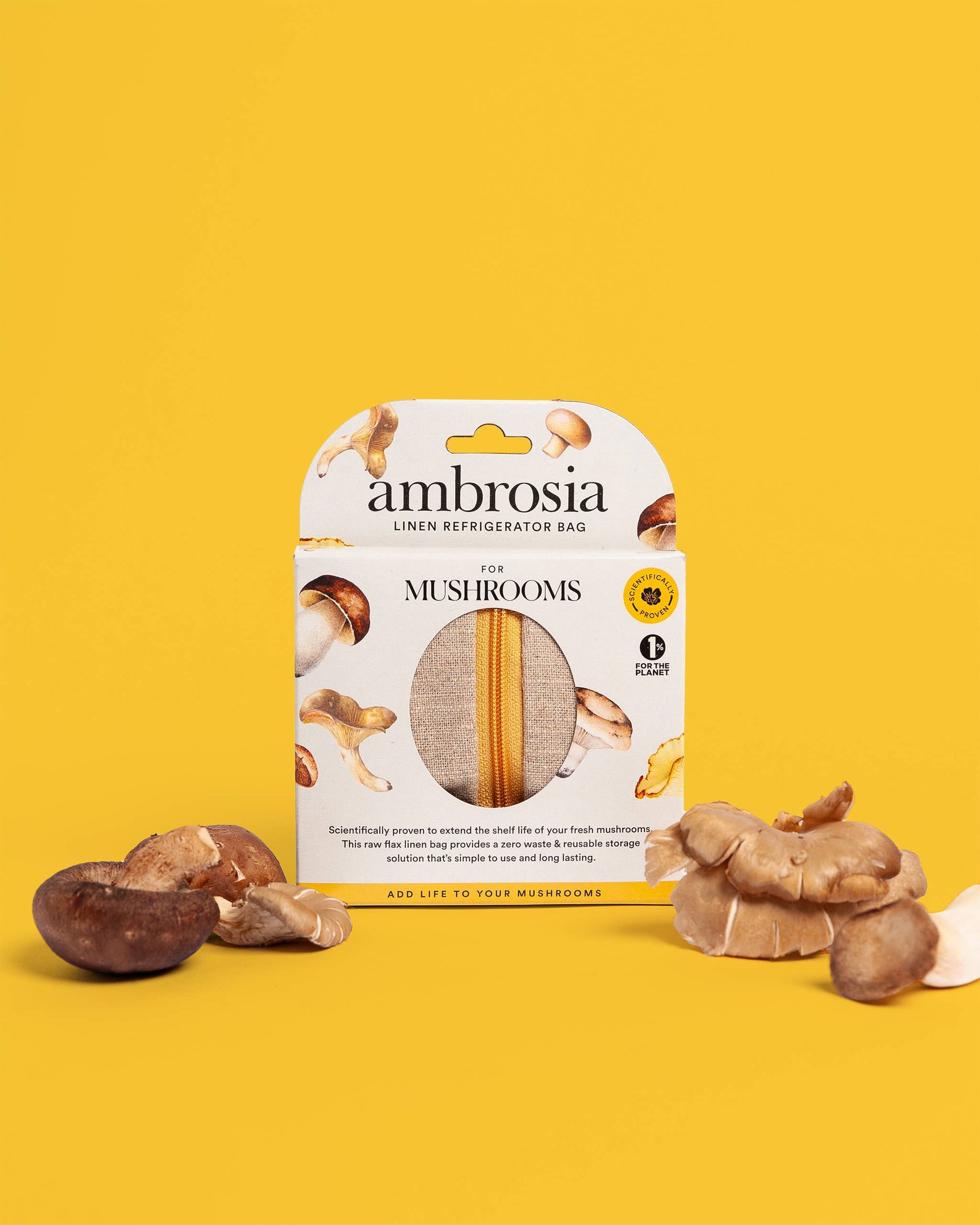 Ambrosia Linen Refrigerator Bag for Mushrooms