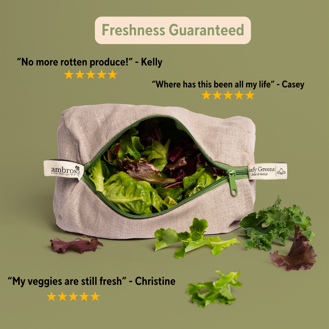 Ambrosia Linen Refrigerator Bag for Leafy Greens