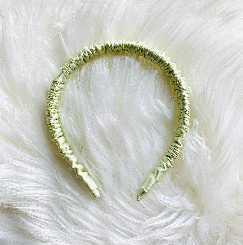 Skinny Silk Scrunchie style headbands: Beige